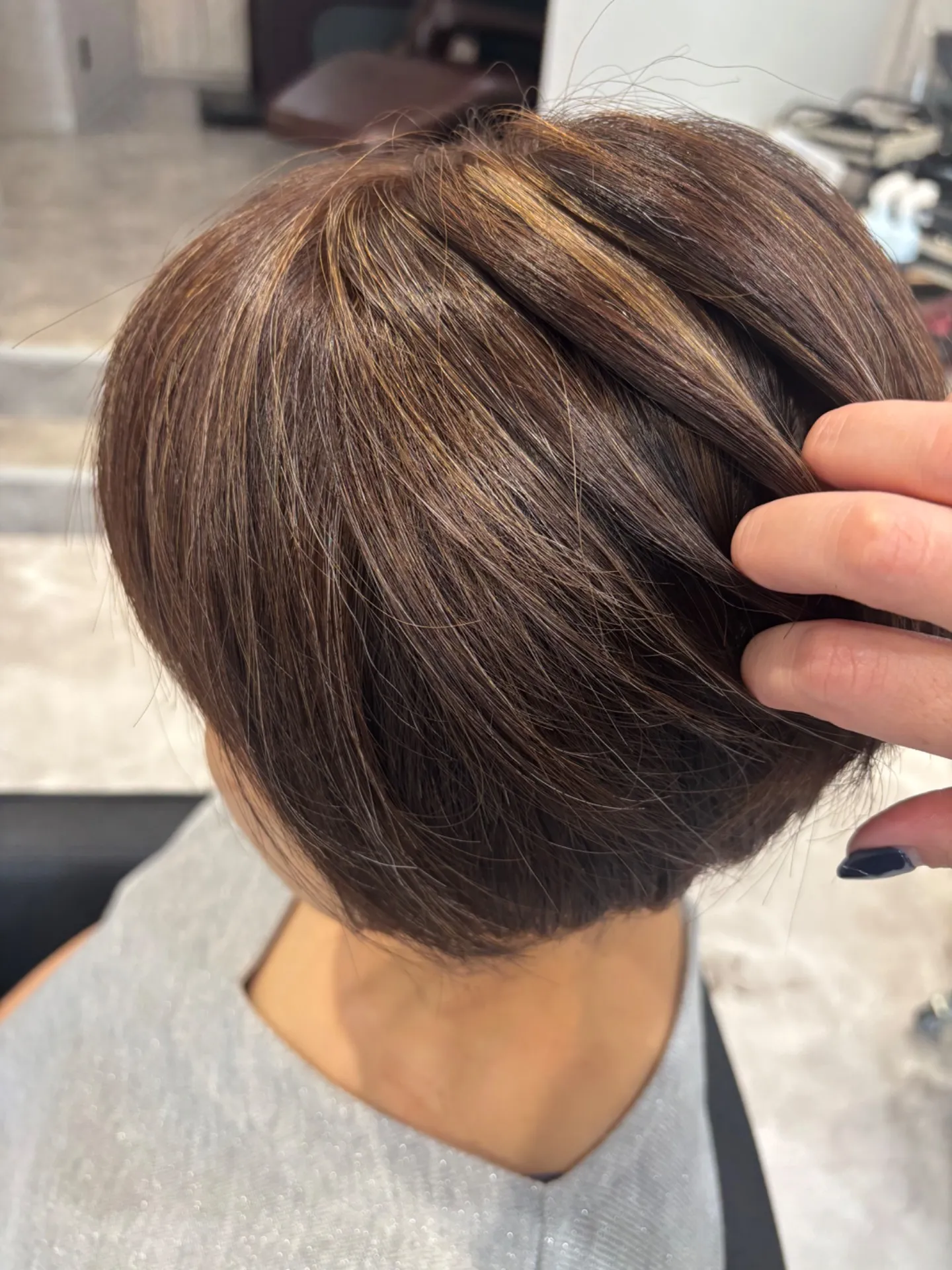 ハイライトで白髪ぼかし