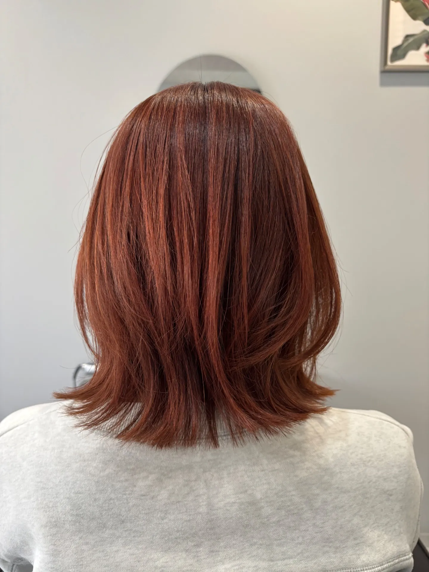 ラベンダーピンク大人レイヤーボブ